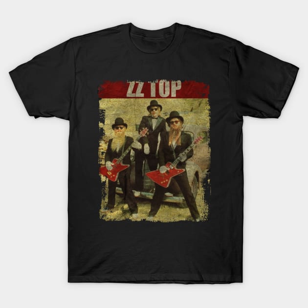 TEXTURE ART-ZZ Top - RETRO STYLE 1 T-Shirt by ZiziVintage